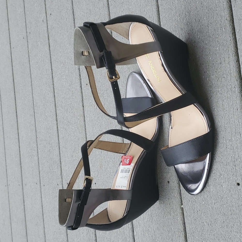 Enzo Angiolini McKinney Open Toe Strappy Wedge Sandals - Picture 11 of 13